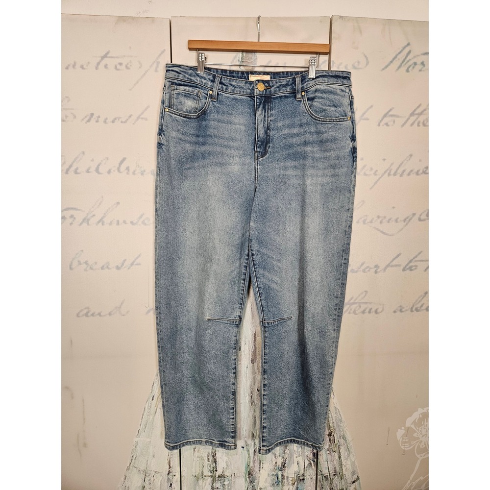 Kut from the Kloth Ashley Slouchy Barrel Jeans 14 Blue High Rise Horseshoe Denim